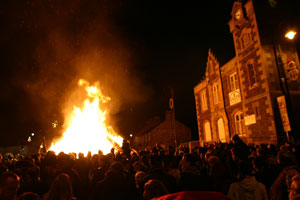 Biggar Hogmanay Bonfire on the High Street