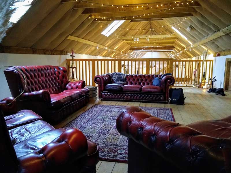 Hayloft in the Barn with Chesterfield Sofas